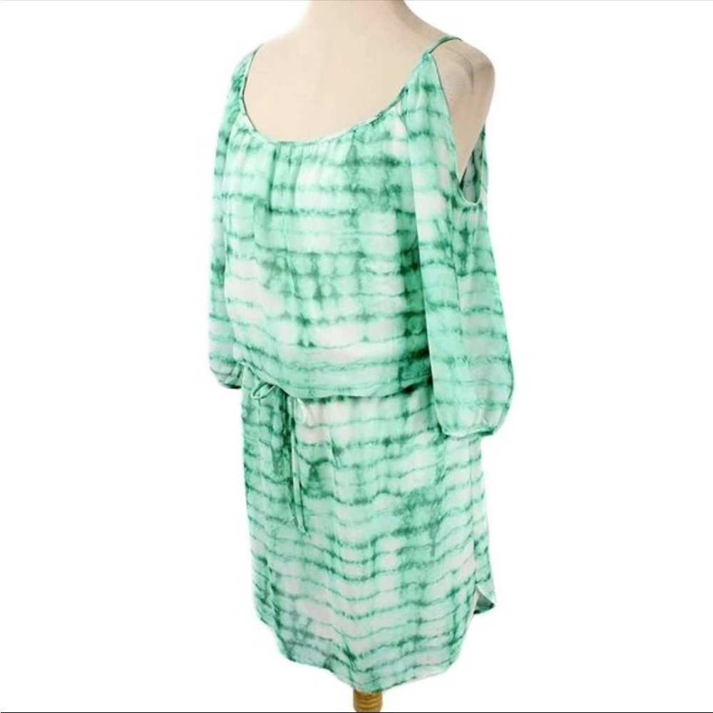 Green Tie-Dye Off-Shoulder Dress